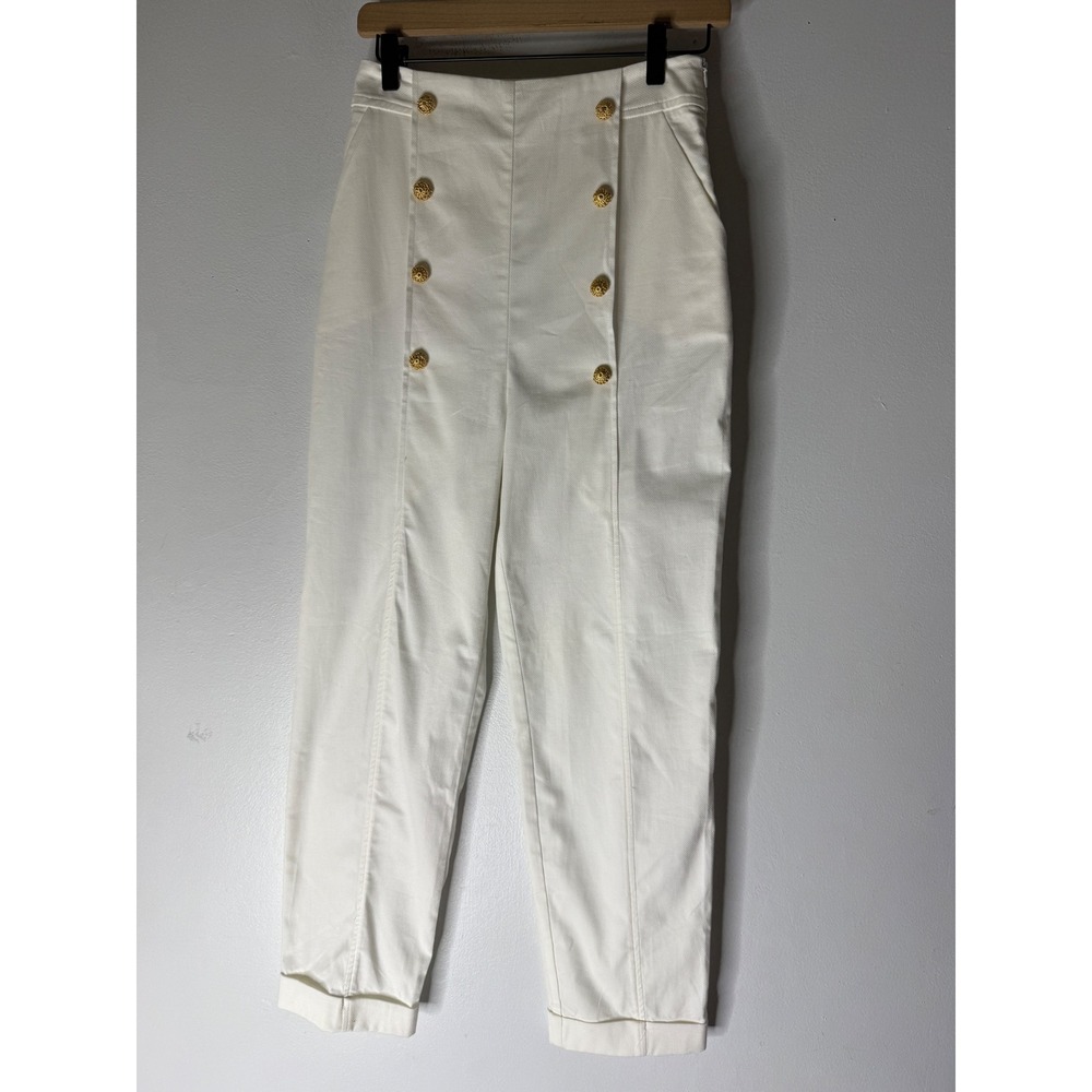 My Beachy Side Emily‎ in Paris Audrey High Rise Ankle Pants white Small